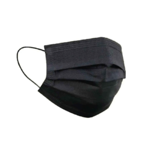 Cubreboca tricapa termosellado plisado Negro